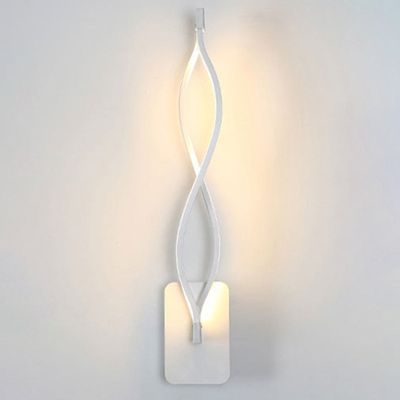 Lámpara Aplique de Pared LED de Espiral Impermeable de Acrílico Hierro y Aluminio de Simplicidad Moderna para Patio Exterior 