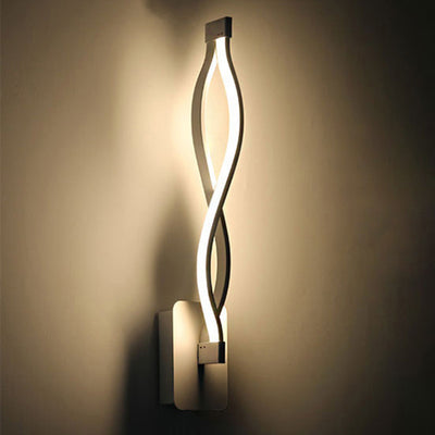 Lámpara Aplique de Pared LED de Espiral Impermeable de Acrílico Hierro y Aluminio de Simplicidad Moderna para Patio Exterior 