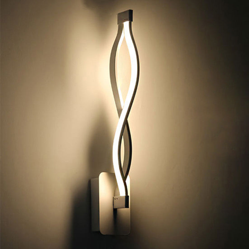 Lámpara Aplique de Pared LED de Espiral Impermeable de Acrílico Hierro y Aluminio de Simplicidad Moderna para Patio Exterior 