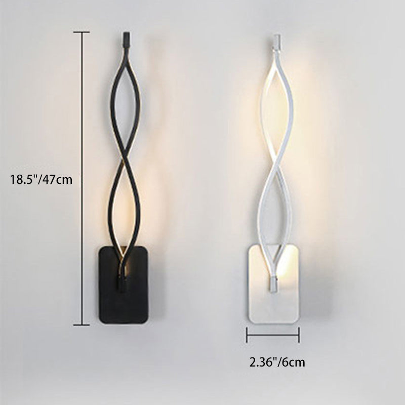 Lámpara Aplique de Pared LED de Espiral Impermeable de Acrílico Hierro y Aluminio de Simplicidad Moderna para Patio Exterior 