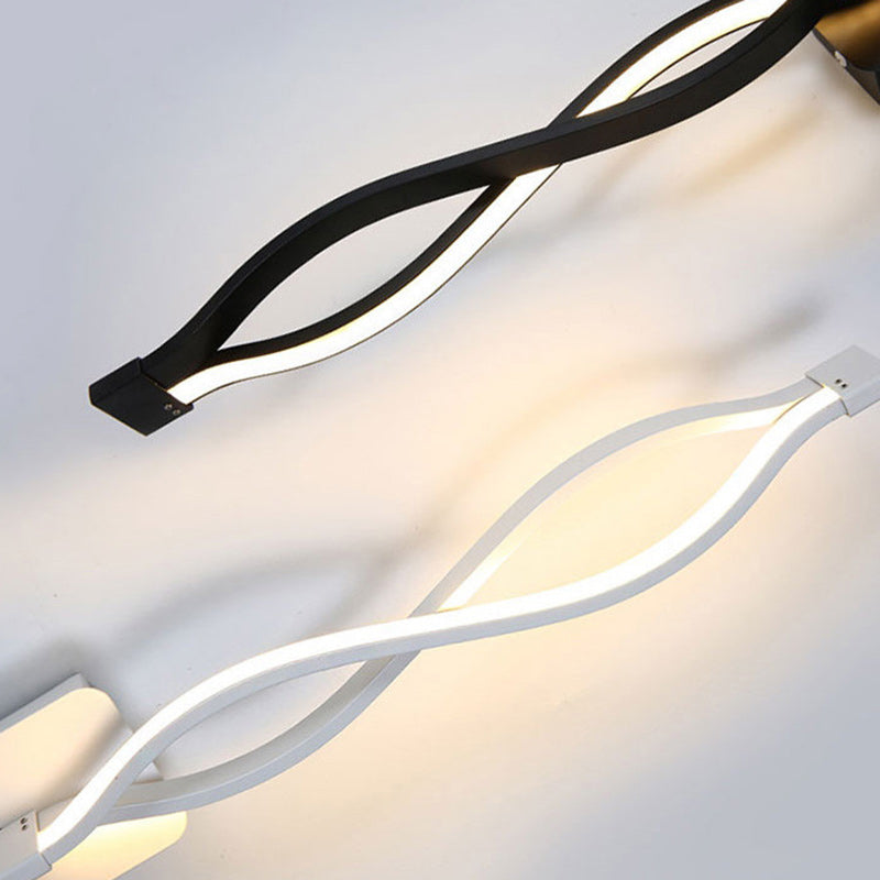 Lámpara Aplique de Pared LED de Espiral Impermeable de Acrílico Hierro y Aluminio de Simplicidad Moderna para Patio Exterior 