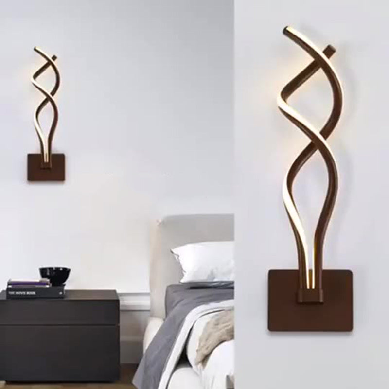 Lámpara Aplique de Pared LED de Espiral Impermeable de Acrílico Hierro y Aluminio de Simplicidad Moderna para Patio Exterior 