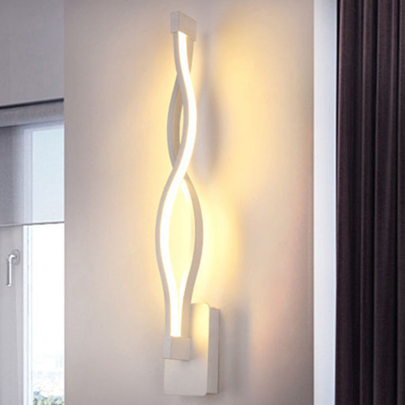 Lámpara Aplique de Pared LED de Espiral Impermeable de Acrílico Hierro y Aluminio de Simplicidad Moderna para Patio Exterior 
