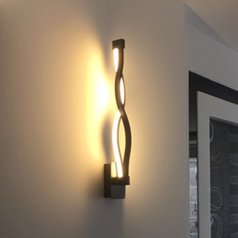 Lámpara Aplique de Pared LED de Espiral Impermeable de Acrílico Hierro y Aluminio de Simplicidad Moderna para Patio Exterior 