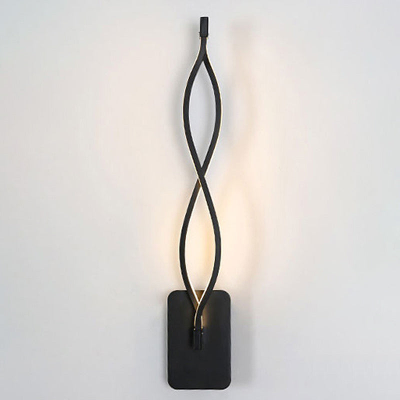 Lámpara Aplique de Pared LED de Espiral Impermeable de Acrílico Hierro y Aluminio de Simplicidad Moderna para Patio Exterior 