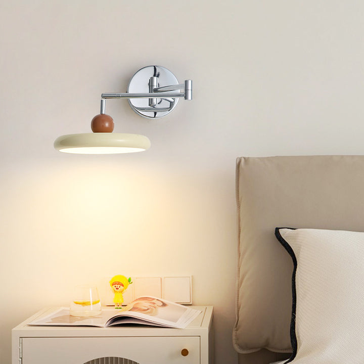 Contemporary Nordic Round Rocker Iron Lampshade LED Wall Sconce Lamp For Bedroom