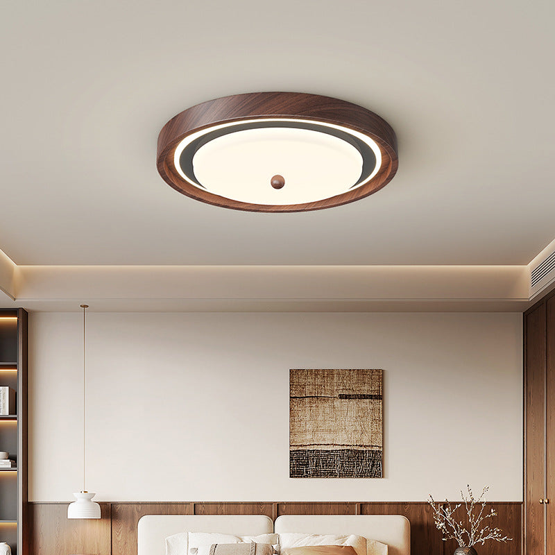 Contemporary Scandinavian Round Hardware PC LED Flush Mount Ceiling Light For Bedroom