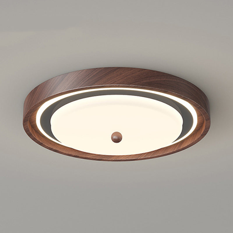 Contemporary Scandinavian Round Hardware PC LED Flush Mount Ceiling Light For Bedroom