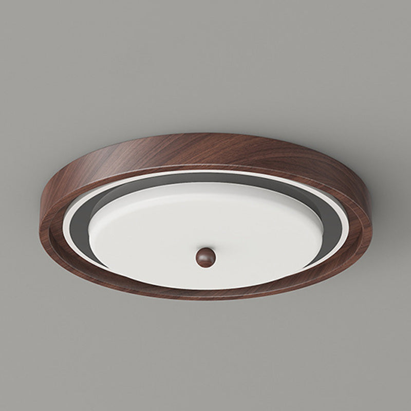 Contemporary Scandinavian Round Hardware PC LED Flush Mount Ceiling Light For Bedroom