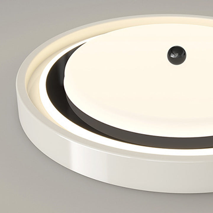 Contemporary Scandinavian Round Hardware PC LED Flush Mount Ceiling Light For Bedroom