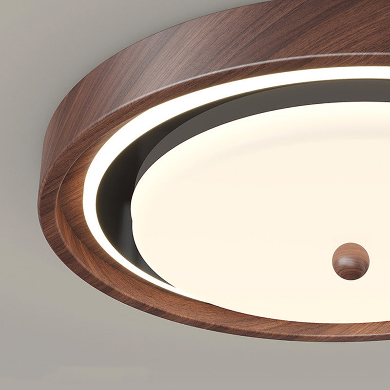 Contemporary Scandinavian Round Hardware PC LED Flush Mount Ceiling Light For Bedroom