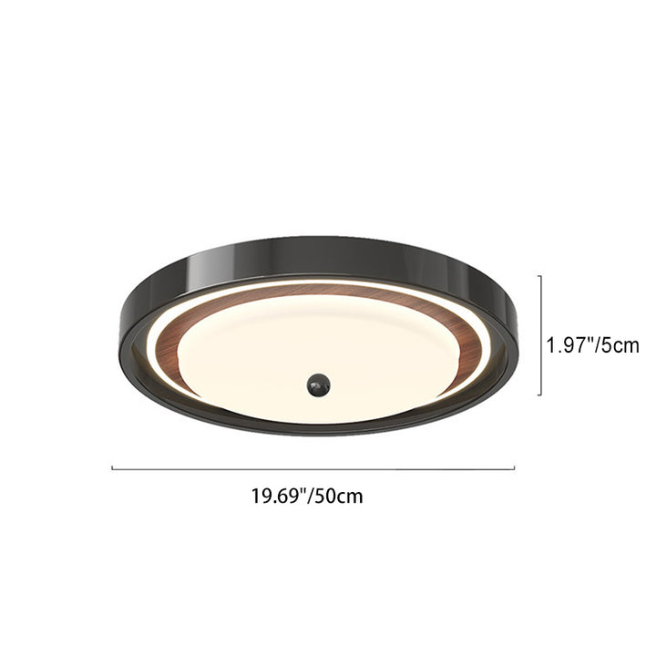 Contemporary Scandinavian Round Hardware PC LED Flush Mount Ceiling Light For Bedroom