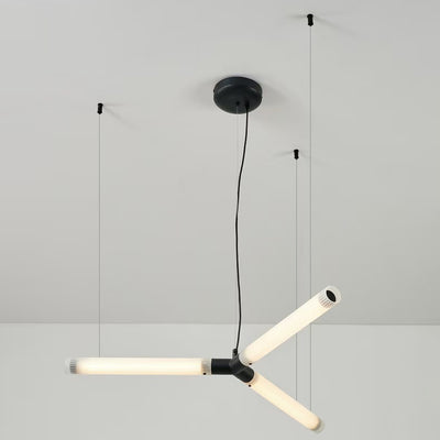 Modern Art Deco Light Sticks Acrylic Lampshade Iron LED Chandeliers For Living Room