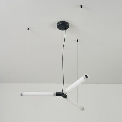 Modern Art Deco Light Sticks Acrylic Lampshade Iron LED Chandeliers For Living Room
