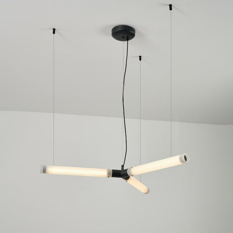 Modern Art Deco Light Sticks Acrylic Lampshade Iron LED Chandeliers For Living Room