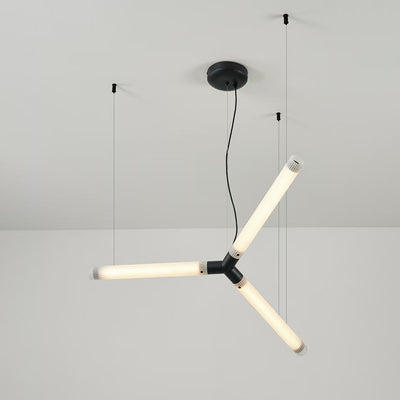 Modern Art Deco Light Sticks Acrylic Lampshade Iron LED Chandeliers For Living Room