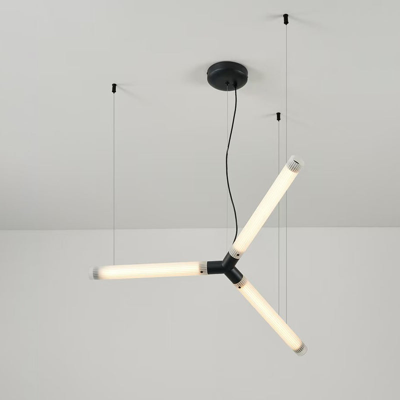 Modern Art Deco Light Sticks Acrylic Lampshade Iron LED Chandeliers For Living Room