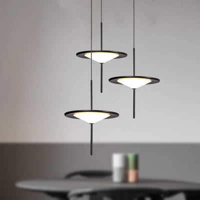 Lustre LED en acrylique en forme d'OVNI dôme Art Déco moderne pour salle à manger 