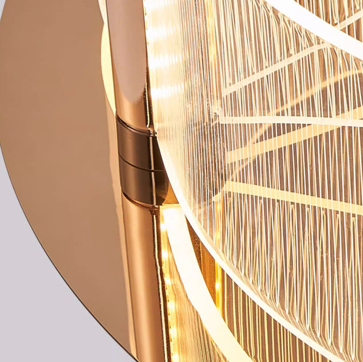 Luminaire de plafond moderne de luxe rond en acrylique avec abat-jour en acier inoxydable et aluminium à LED pour salon 
