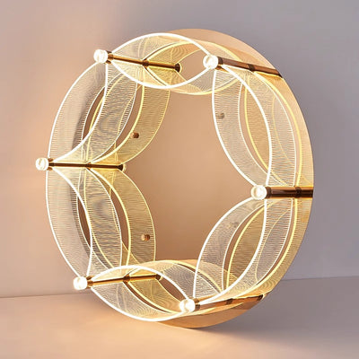 Modern Luxury Round Acrylic Lampshade Stainless Steel Aluminum LED Flush Mount Ceiling Light For Living Room