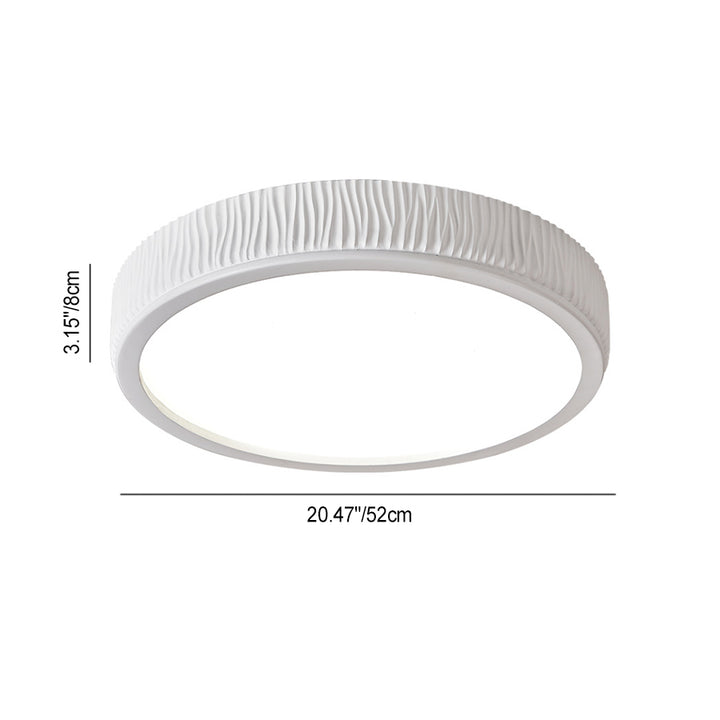 Plafonnier LED en fer avec abat-jour en résine acrylique à rayures verticales crème ronde nordique contemporaine pour chambre 