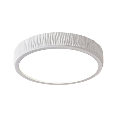 Zeitgenössische nordische runde Creme vertikale Streifen Acrylharz Lampenschirm Eisen LED Deckenleuchte für Schlafzimmer 