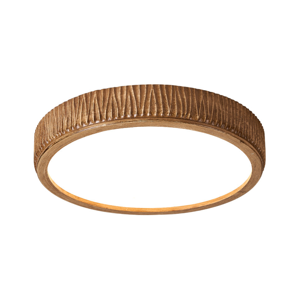 Plafonnier LED en fer avec abat-jour en résine acrylique à rayures verticales crème ronde nordique contemporaine pour chambre 