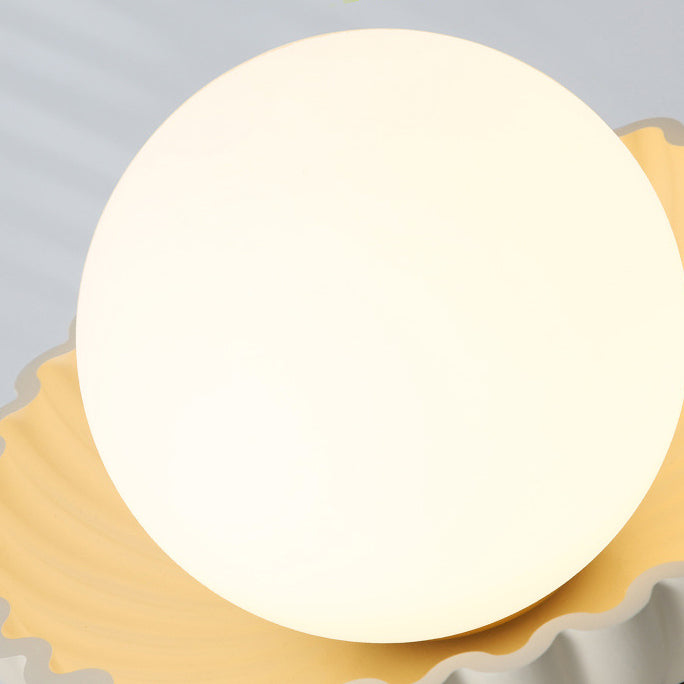 Contemporary Nordic Dome Bud Shape Cream Iron Glass 1 - Light Semi-Flush Mount Ceiling Light For Hallways
