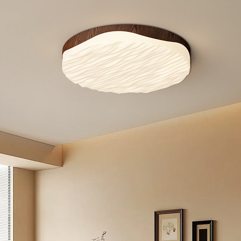 Luz de techo LED montada al ras de acrílico de hierro redondo retro contemporáneo para dormitorio 