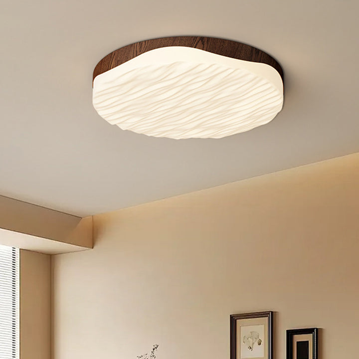 Luz de techo LED montada al ras de acrílico de hierro redondo retro contemporáneo para dormitorio 