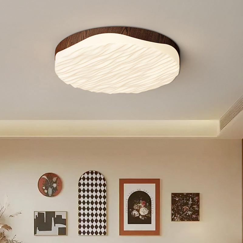 Luz de techo LED montada al ras de acrílico de hierro redondo retro contemporáneo para dormitorio 
