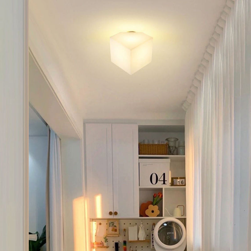 Modern Simplicity Dome Polygonal Roto-molding Hardware PVC 1 - Light Semi-Flush Mount Ceiling Light For Hallways