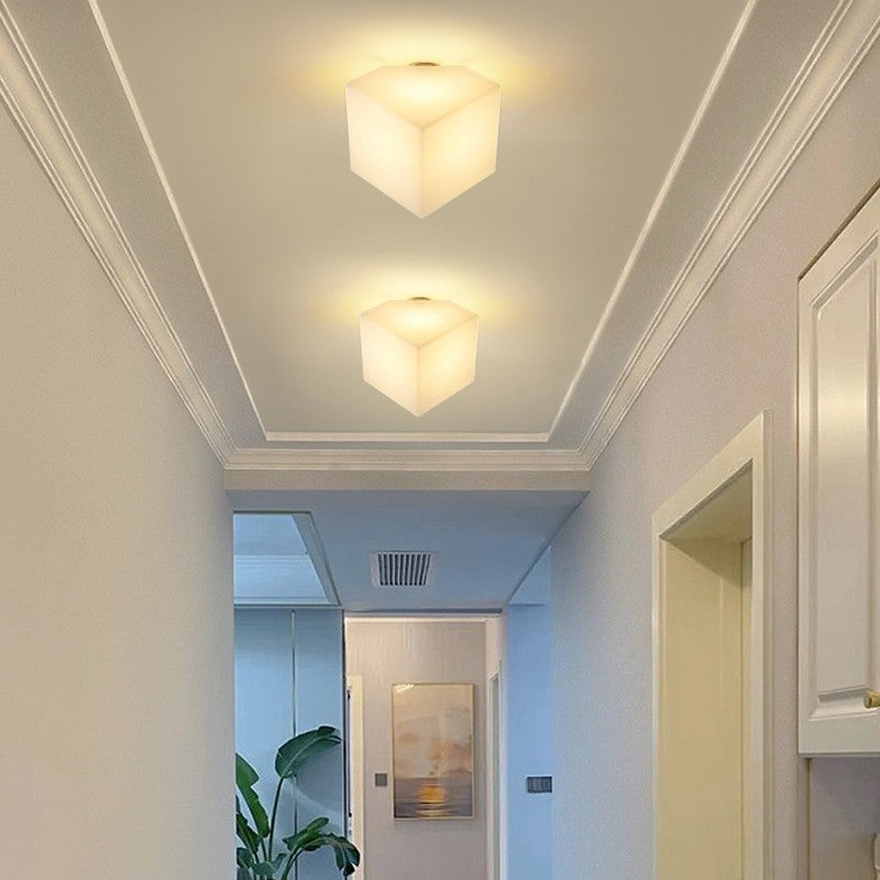 Modern Simplicity Dome Polygonal Roto-molding Hardware PVC 1 - Light Semi-Flush Mount Ceiling Light For Hallways