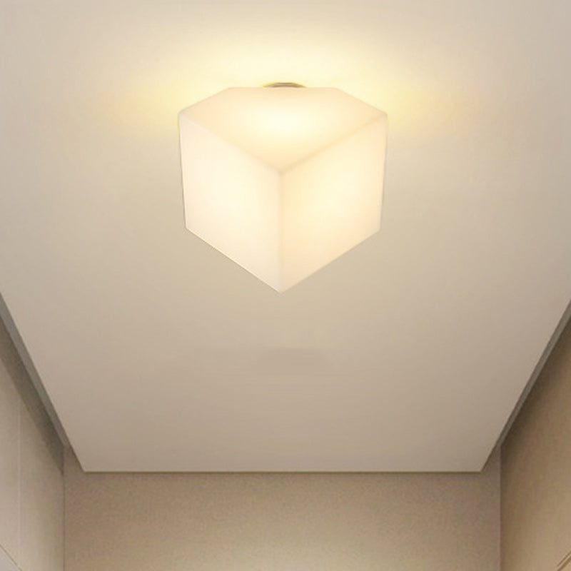 Modern Simplicity Dome Polygonal Roto-molding Hardware PVC 1 - Light Semi-Flush Mount Ceiling Light For Hallways