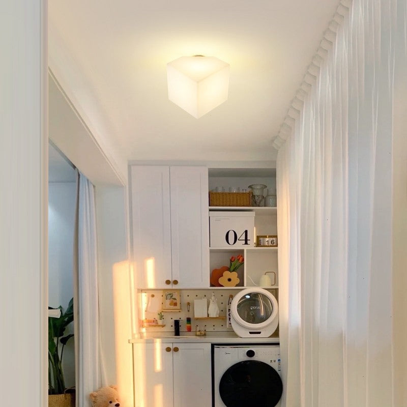 Modern Simplicity Dome Polygonal Roto-molding Hardware PVC 1 - Light Semi-Flush Mount Ceiling Light For Hallways