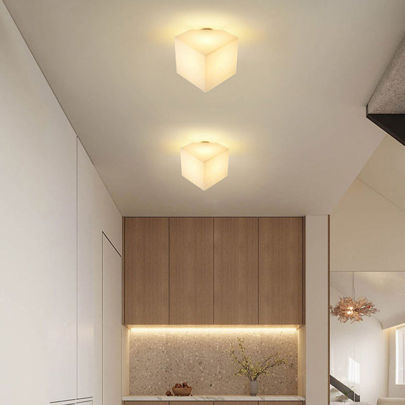 Modern Simplicity Dome Polygonal Roto-molding Hardware PVC 1 - Light Semi-Flush Mount Ceiling Light For Hallways