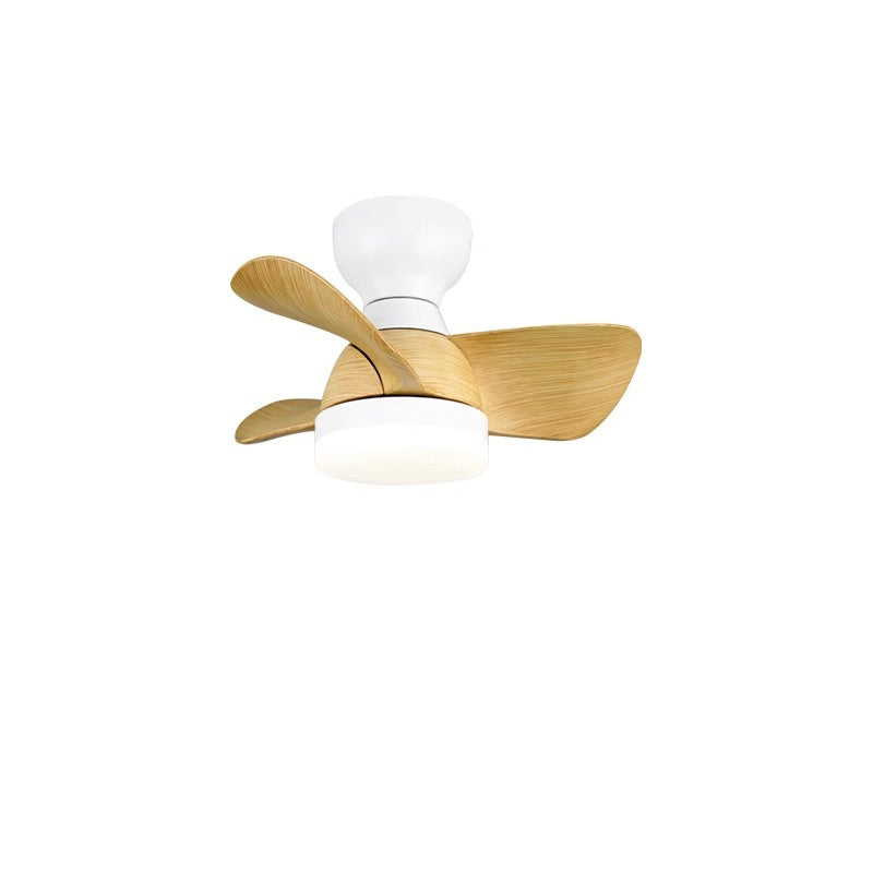 Zeitgenössischer Retro-Deckenventilator mit drei Flügeln aus ABS, Eisen und Acryl mit LED-Abhängung für das Esszimmer 