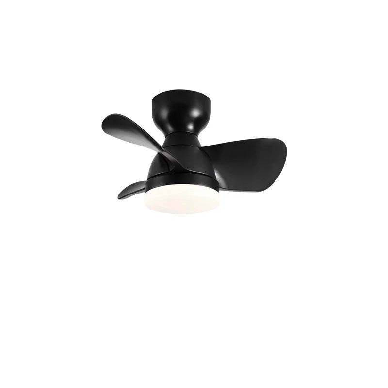 Zeitgenössischer Retro-Deckenventilator mit drei Flügeln aus ABS, Eisen und Acryl mit LED-Abhängung für das Esszimmer 