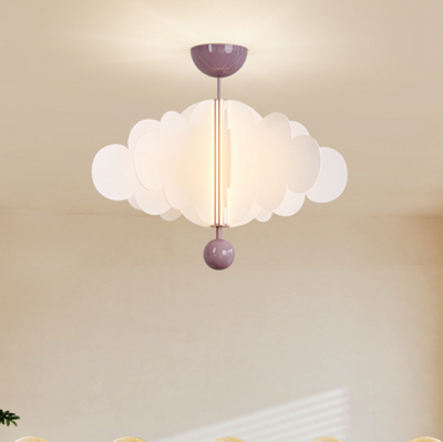 Contemporary Nordic Dome Wings Acrylic Iron Aluminum LED Semi-Flush Mount Ceiling Light For Bedroom