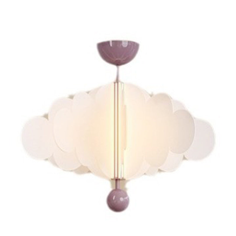 Contemporary Nordic Dome Wings Acrylic Iron Aluminum LED Semi-Flush Mount Ceiling Light For Bedroom