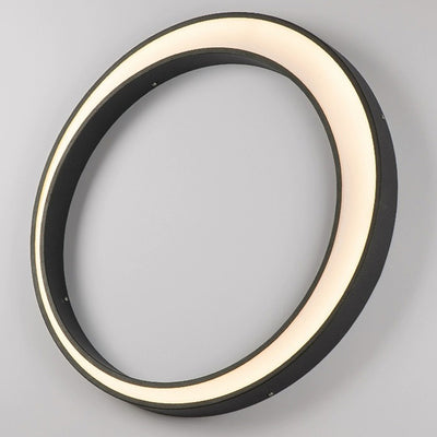 Lámpara de Aplique de Pared LED de PC de Acero Inoxidable Impermeable Redonda de Luna de Simplicidad Moderna para Patio Exterior 