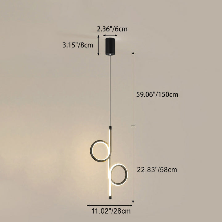 Modern Simplicity Circle Iron Aluminum LED Pendant Light For Bedroom