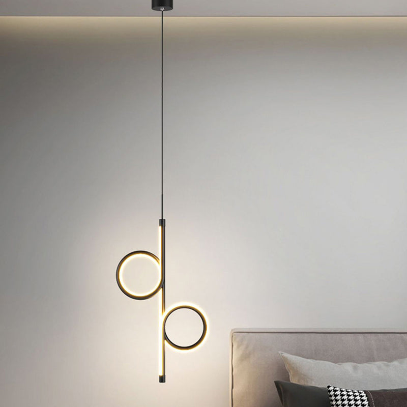 ضوء قلادة LED من الألومنيوم والحديد بتصميم دائرة البساطة الحديثة لغرفة النوم 