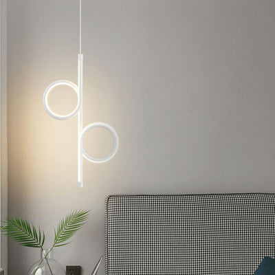 ضوء قلادة LED من الألومنيوم والحديد بتصميم دائرة البساطة الحديثة لغرفة النوم 