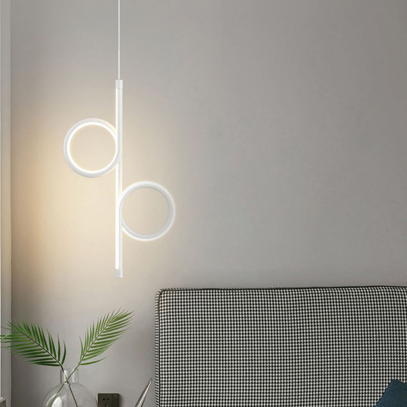 ضوء قلادة LED من الألومنيوم والحديد بتصميم دائرة البساطة الحديثة لغرفة النوم 