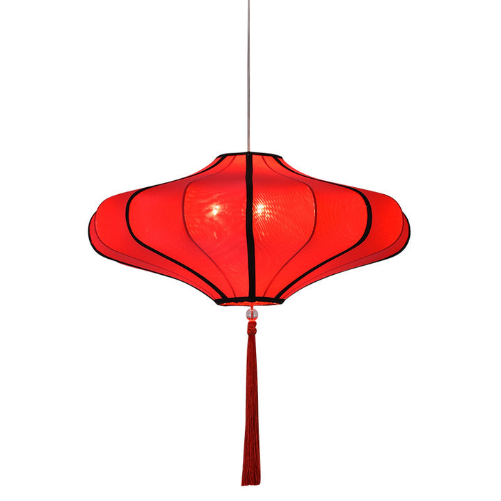 Traditionelle chinesische Laternenform Stoff Lampenschirm Hardware 1/3 - Licht Kronleuchter für Esszimmer 