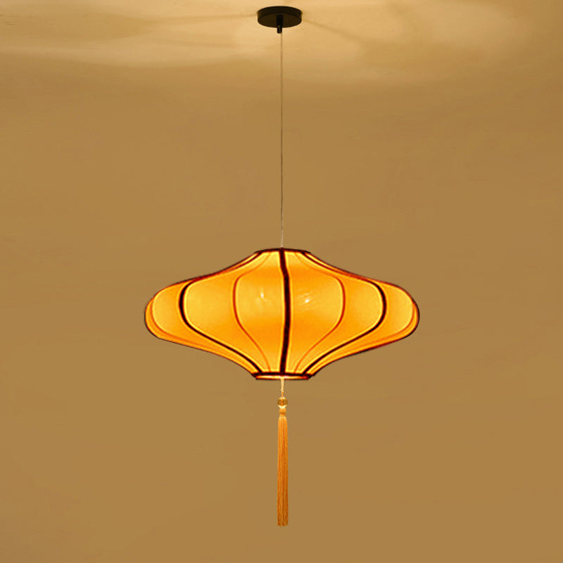 Traditionelle chinesische Laternenform Stoff Lampenschirm Hardware 1/3 - Licht Kronleuchter für Esszimmer 