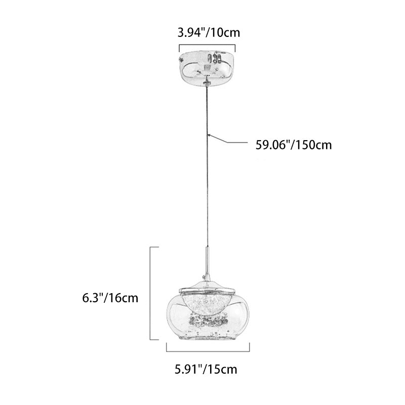 Modern Art Deco Hardware Acrylic Glass Lampshade Candy Bowl LED Pendant Light For Bedroom