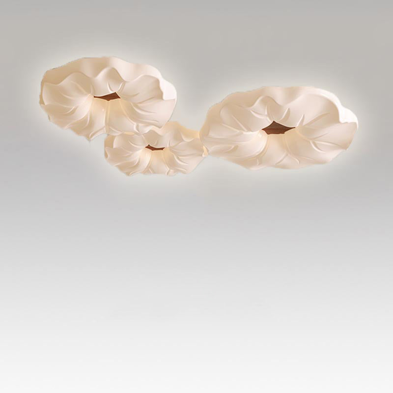 مصباح سقف LED بقاعدة حديدية مع عاكس ضوء أكريليك بتصميم زهرة كريم نورديك معاصر لغرفة النوم 