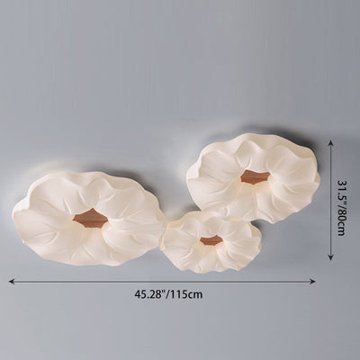 مصباح سقف LED بقاعدة حديدية مع عاكس ضوء أكريليك بتصميم زهرة كريم نورديك معاصر لغرفة النوم 